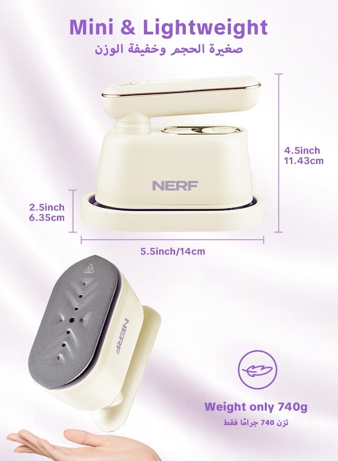 NERF Handheld Portable Fabric Clothing Steamer/Express Steam Iron Steamer/Dry & Wet 2 in 1 Mini Steam Iron for Clothes/1000W/ for Home, Travel, Dorm, Gifts, School, Office, Home Essential - Image 5